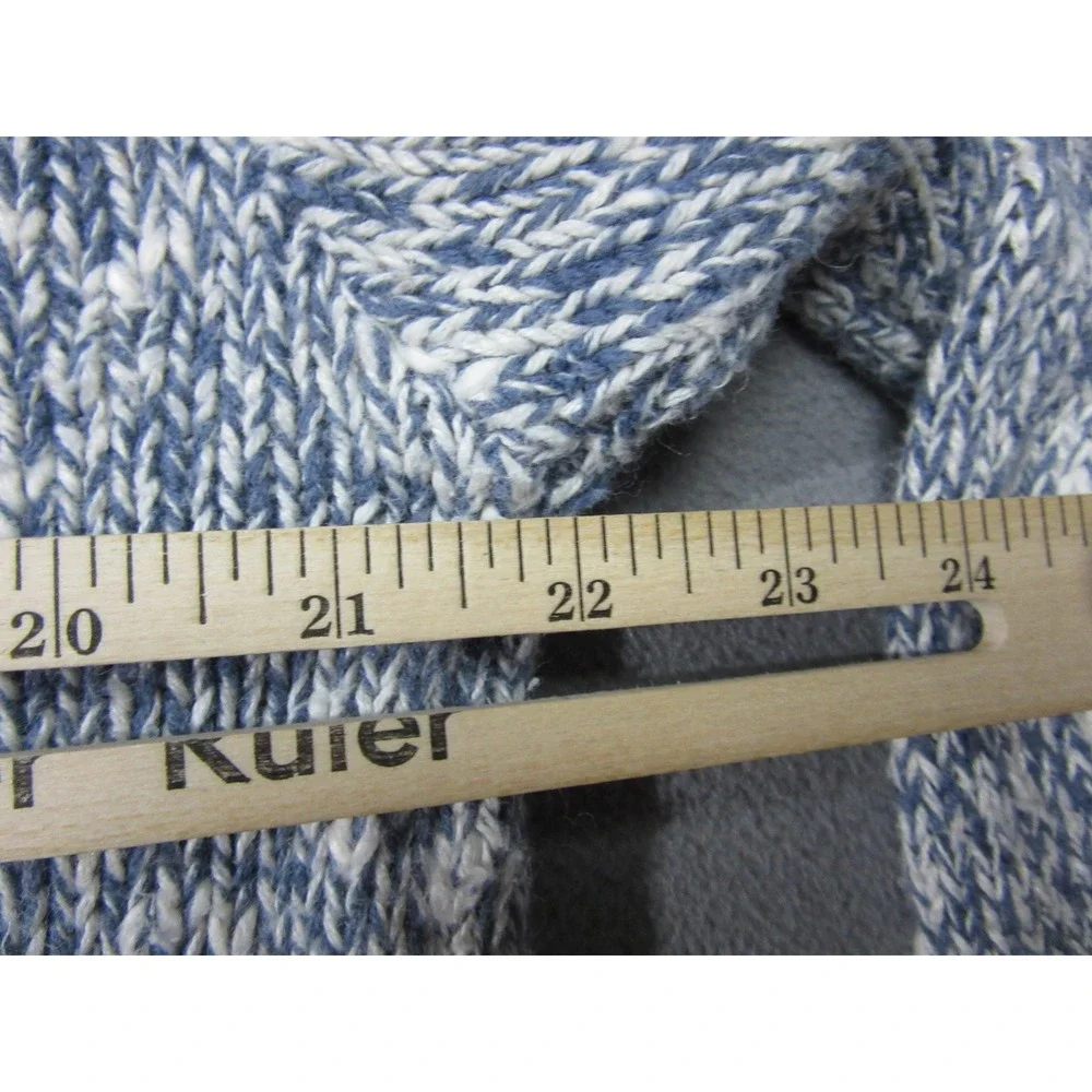 Old Navy Vtg Sweater Mens Large Blue Marled Ramie Cotton Knit Crewneck